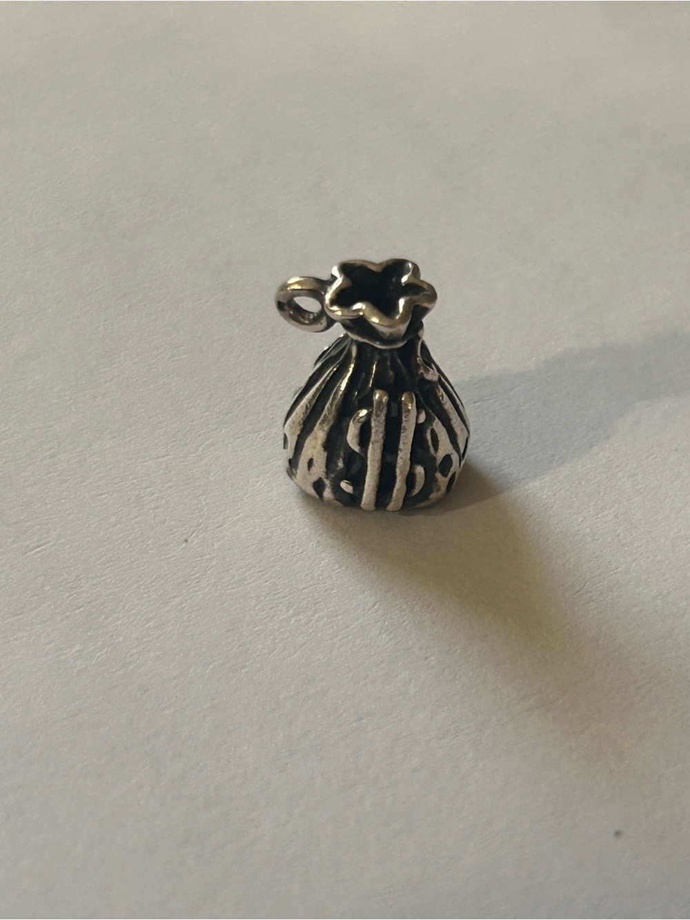 Sterling Silver Charm Pendant - Money Bags, no clasp at top